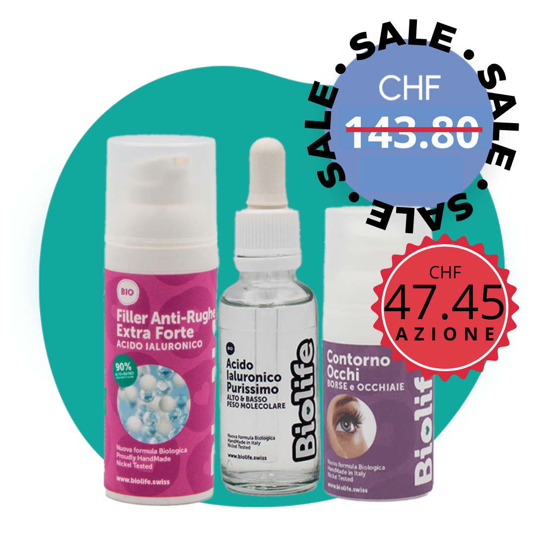 Kit Anti-Age Completo Acido Ialuronico - Tripla Azione Anti-Rughe | Biolife Swiss
