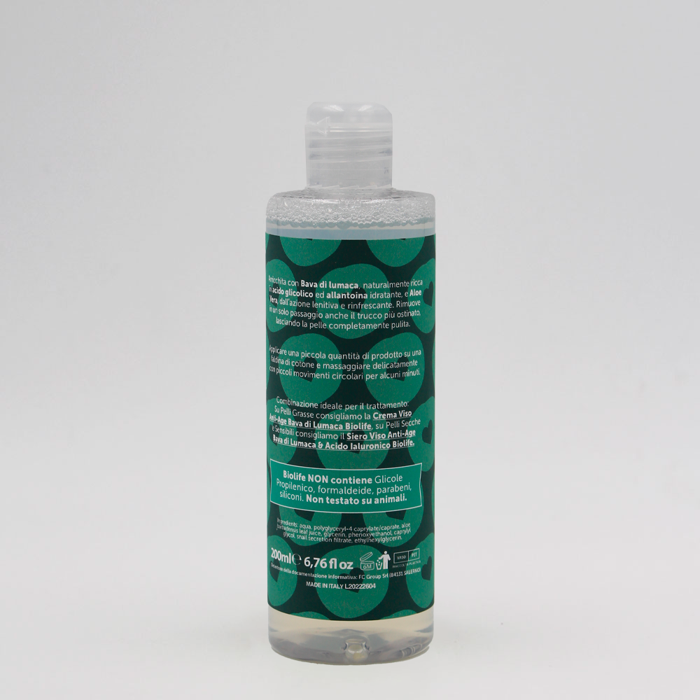 Acqua Micellare Bava di Lumaca & Aloe Vera 200ml - Struccante Bio | Biolife Swiss