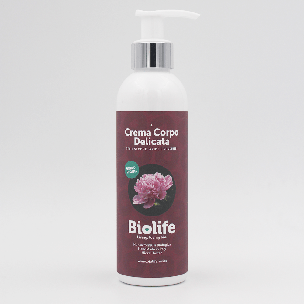 Crema Corpo Delicata Peonia Bianca & Argan 200ml - Biologica | Biolife Swiss