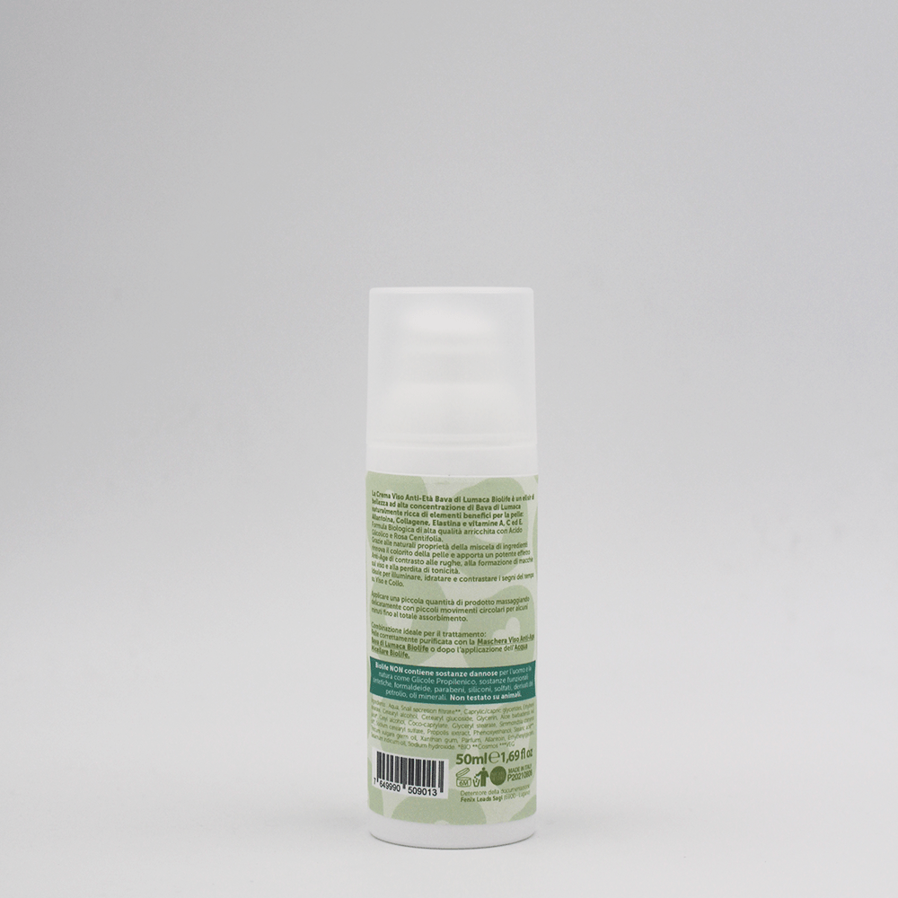 Crema Viso Anti-Age Bava di Lumaca 50ml Formula Biologica | Biolife Swiss