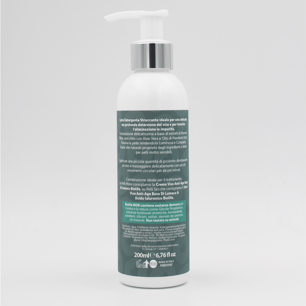 Latte Detergente Struccante Menta & Mirto 200ml - Pelli Sensibili | Biolife Swiss