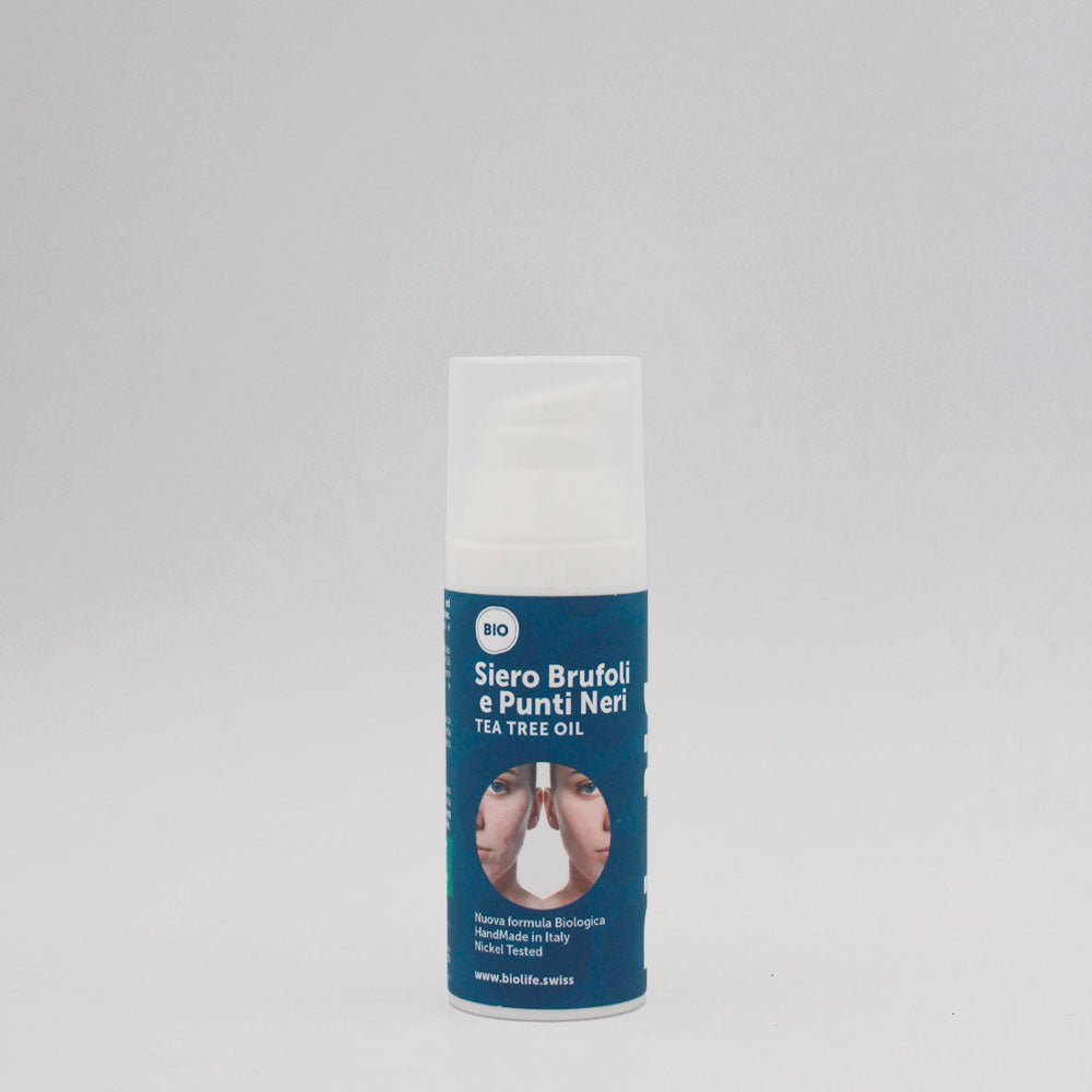 Siero Anti-Brufoli e Punti Neri 50ml - Tea Tree Oil & Acido Glicolico | Biolife Swiss