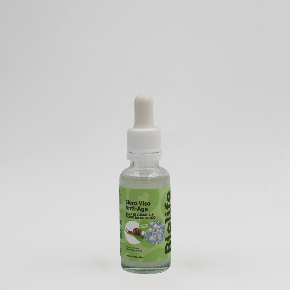 Siero Viso Anti-Age Bava di Lumaca & Acido Ialuronico 30ml | Biolife Swiss